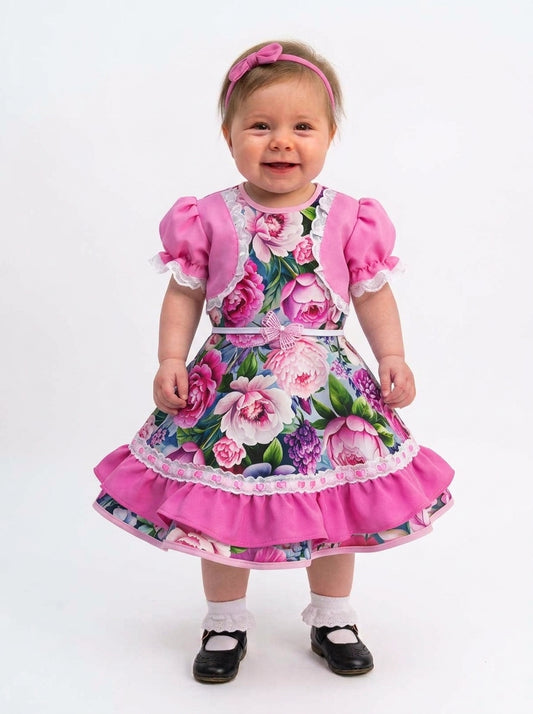 Vestido de Cueca Talla 1 – Rosa Mariposa