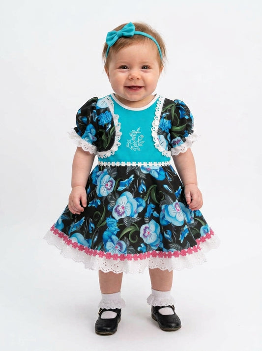 Vestido de Cueca Talla 1 – Azul Celeste