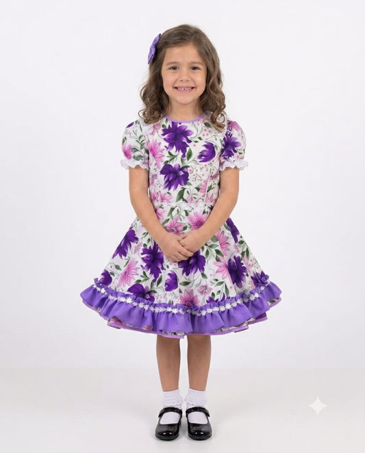 Vestido de Cueca para Niña – Traje Típico de China Infantil TALLA 6 LILA