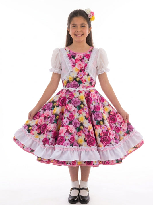 Vestido de Cueca para Niña – Traje Típico de China Infantil TALLA 12 FUCSIA