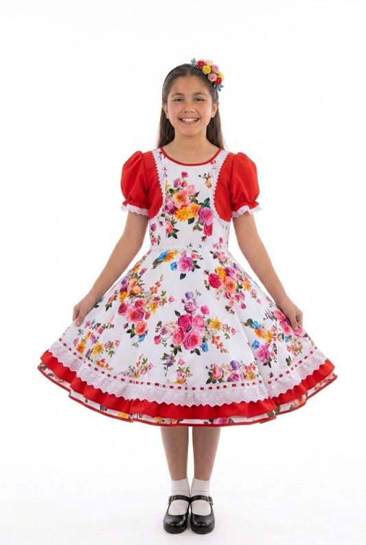Vestido de Cueca para Niña – Traje Típico de China Infantil TALLA 12 ROJO