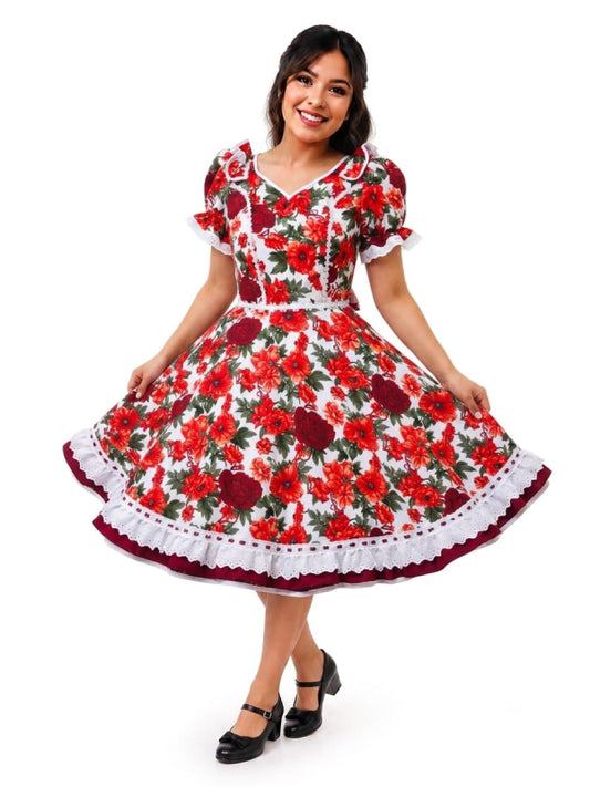 Vestido de Cueca Juvenil – Traje Típico de China TALLA 14 NARANJO