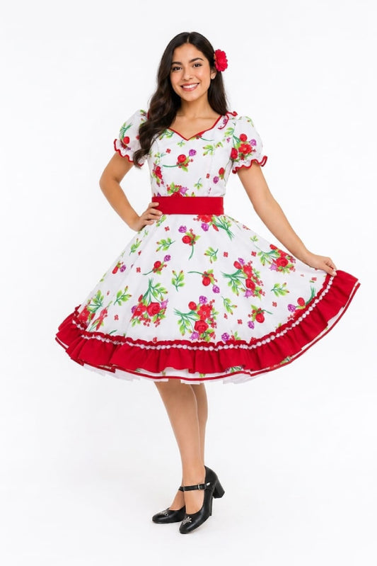 Vestido de Cueca Juvenil – Traje Típico de China TALLA 14 ROJO