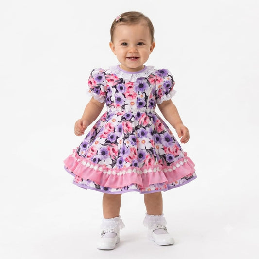 Vestido de Cueca para Bebé – Traje Típico de China Infantil TALLA 1 PURPURA