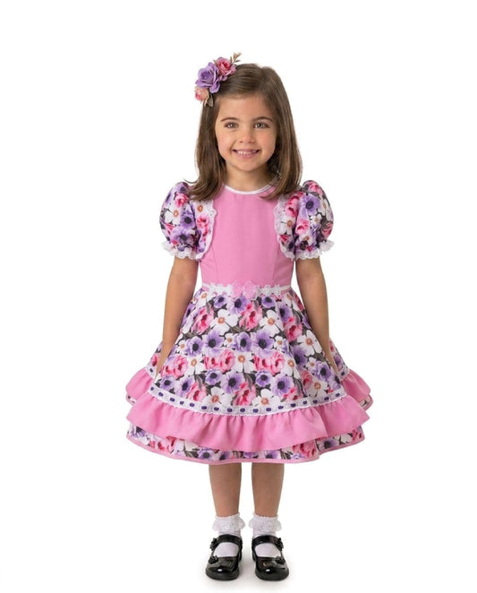Vestido de Cueca TALLA 4 Traje Típico de China Infantil Rosa Purpura