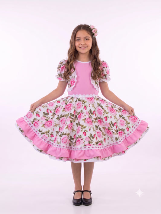 Vestido de Cueca para Niña – Traje Típico de China Infantil TALLA 8 ROSADO2