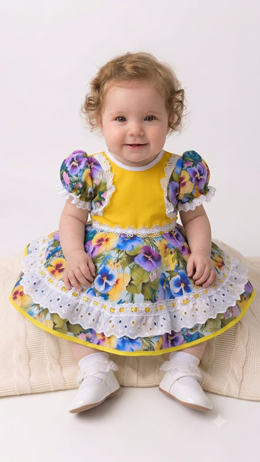 Vestido de Cueca para Bebé – Traje Típico de China Infantil TALLA 0 AMARILLO