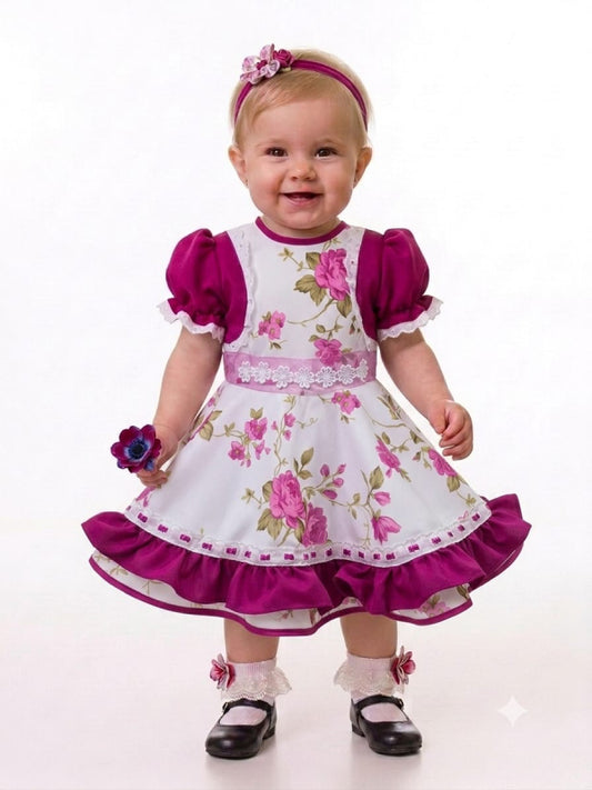 Vestido de Cueca Talla 1 – Rosita Pastel Con Fucsia