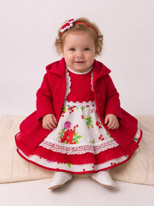 Abrigo de Bebé Talla 0 Polar ROJO para Fiestas Patrias