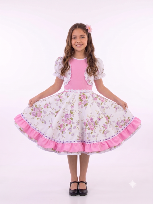 Vestido de Cueca para Niña – Traje Típico de China Infantil TALLA 8 ROSADO