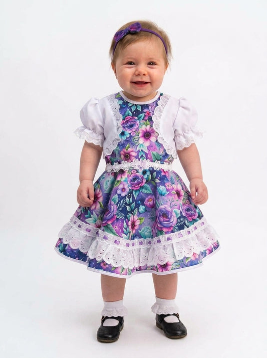 Vestido de Cueca Talla 1 – Purpura Bolero Blanco