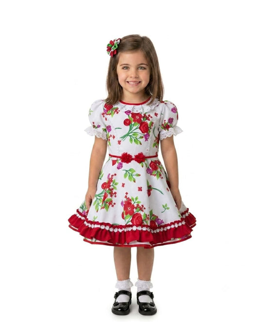Vestido de Cueca para Niña – Traje Típico de China Infantil TALLA 4 ROJO