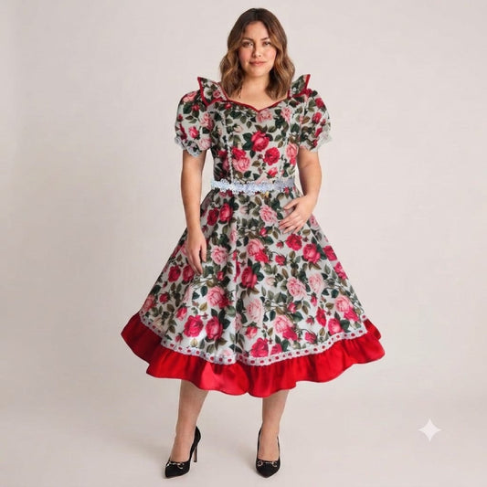 Vestido de Cueca TALLA L – Rosa