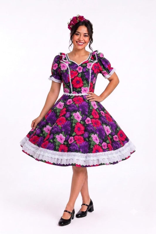 Vestido de Cueca TALLA 16 – Traje Típico de China Purpura