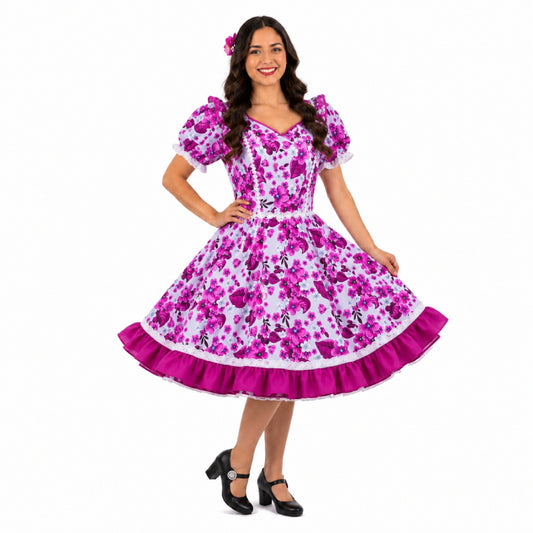 Vestido de Cueca TALLA S – Traje Típico de China Fucsia
