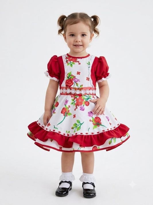 Vestido de Cueca TALLA 2 ROJO2