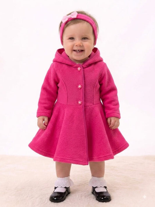 Abrigo de Bebé Talla 2 Polar Fucsia