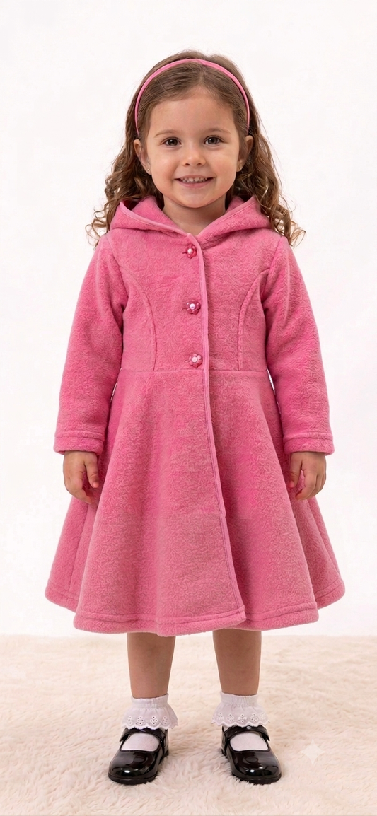 Abrigo de Bebé Talla 2 Polar Rosado