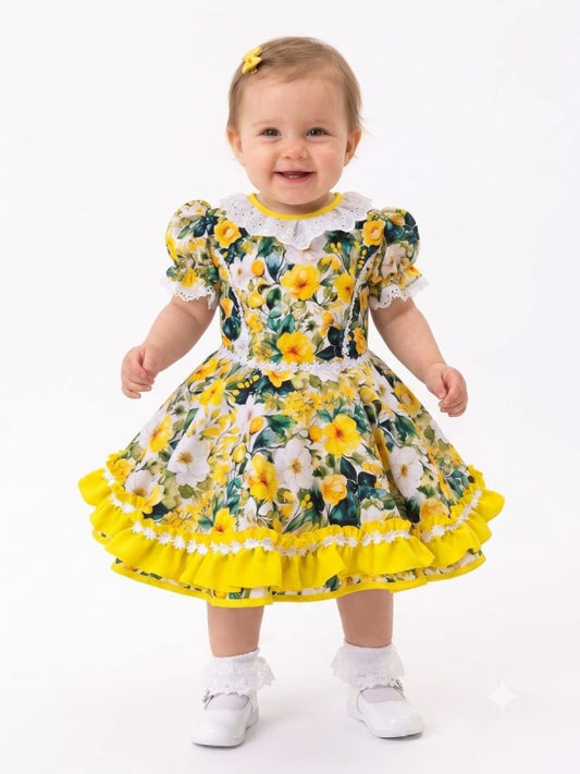 Vestido de Cueca para Bebé – Traje Típico de China Infantil TALLA 1 AMARILLO