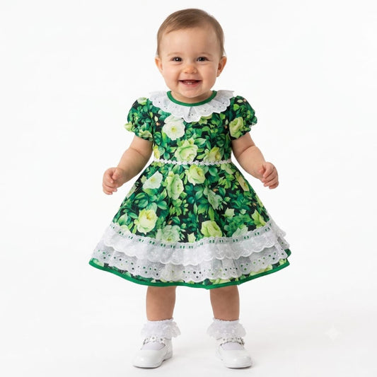 Vestido de Cueca para Bebé – Traje Típico de China Infantil TALLA 1 VERDE