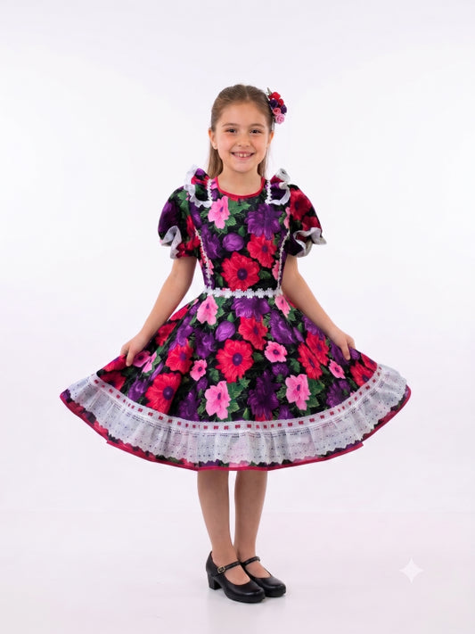 Vestido de Cueca para Niña – Traje Típico de China Infantil TALLA 10 PURPURA