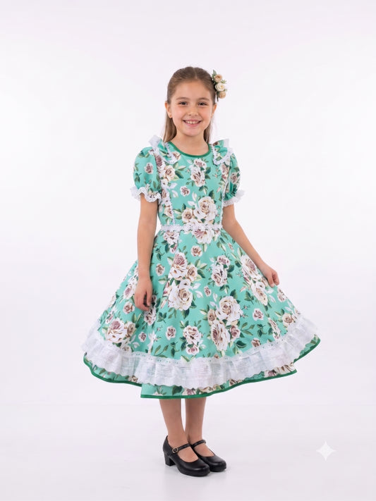 Vestido de Cueca para Niña – Traje Típico de China Infantil TALLA 10 VERDE