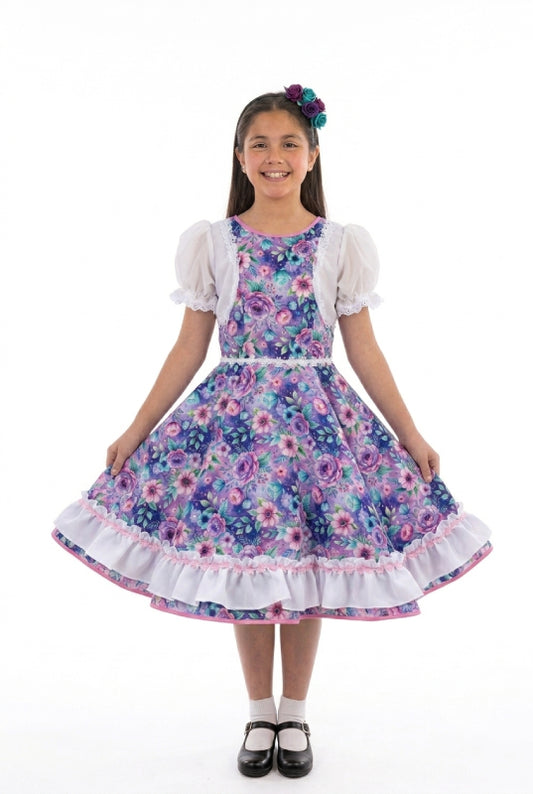 Vestido de Cueca para Niña – Traje Típico de China Infantil TALLA 12 LILA