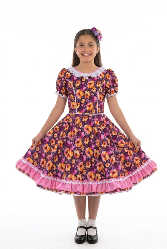 Vestido de Cueca para Niña – Traje Típico de China Infantil TALLA 12 Purpura