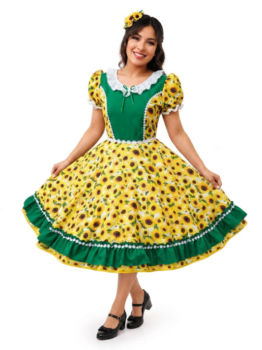 Vestido de Cueca Juvenil – Traje Típico de China TALLA 14 AMARILLO