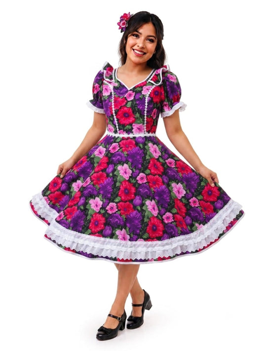 Vestido de Cueca Juvenil – Traje Típico de China TALLA 14 PURPURA