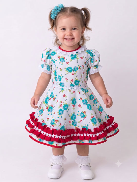 Vestido de Cueca para NIÑA – Traje Típico de China Infantil TALLA 2 BLANCO