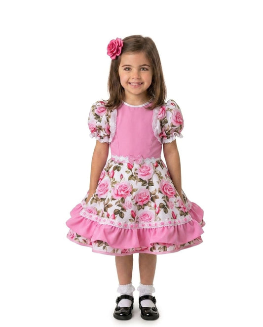 Vestido de Cueca TALLA 4 Traje Típico de China Infantil Rosa Pastel