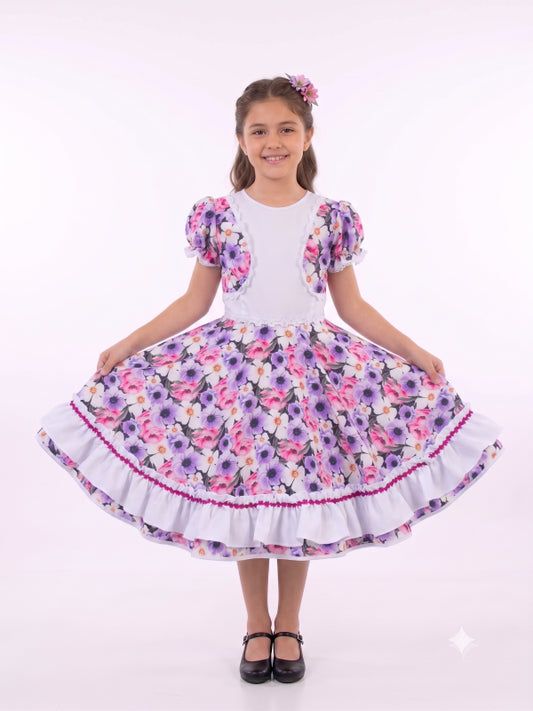 Vestido de Cueca para Niña – Traje Típico de China Infantil TALLA 8 PURPURA2