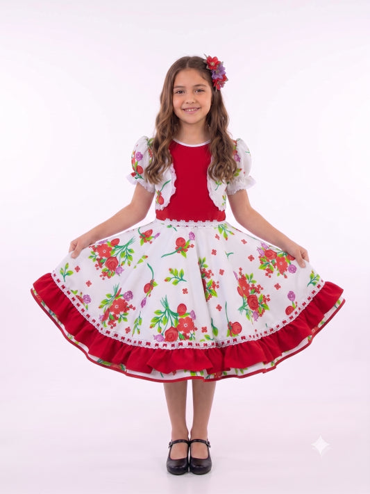 Vestido de Cueca para Niña – Traje Típico de China Infantil TALLA 8 ROJO