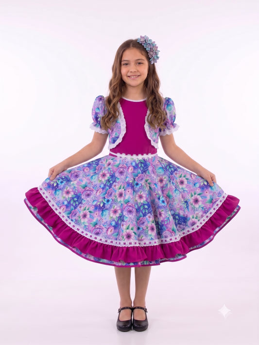 Vestido de Cueca para Niña – Traje Típico de China Infantil TALLA 8 PURPURA