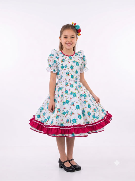 Vestido de Cueca para Niña – Traje Típico de China Infantil TALLA 10 BLANCO