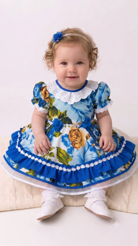 Vestido de Cueca para Bebé – Traje Típico de China Infantil TALLA 0 AZULINO