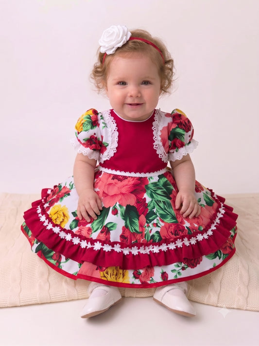 Vestido de Cueca para Bebé – Traje Típico de China Infantil TALLA 0 ROJO