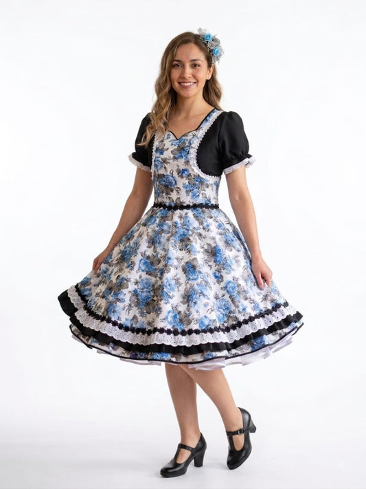 Vestido de Cueca TALLA 16 – Traje Típico de China Negro Azul