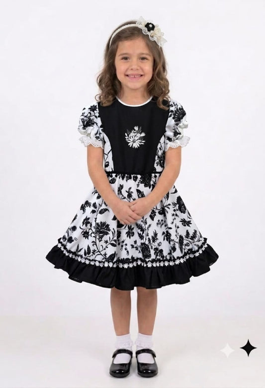 Vestido de Cueca para Niña Talla 6 Negro