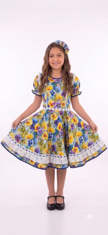 Vestido de Cueca para Niña Talla 8 Pensamientos