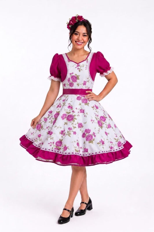 Vestido de Cueca TALLA 16 – Traje Típico de China Fucsia